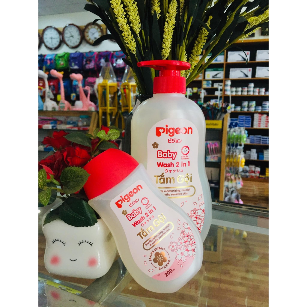 Sữa Tắm Gội Toàn Thân Cho Trẻ Em Pigeon Chính Hãng 700ml và 200ml