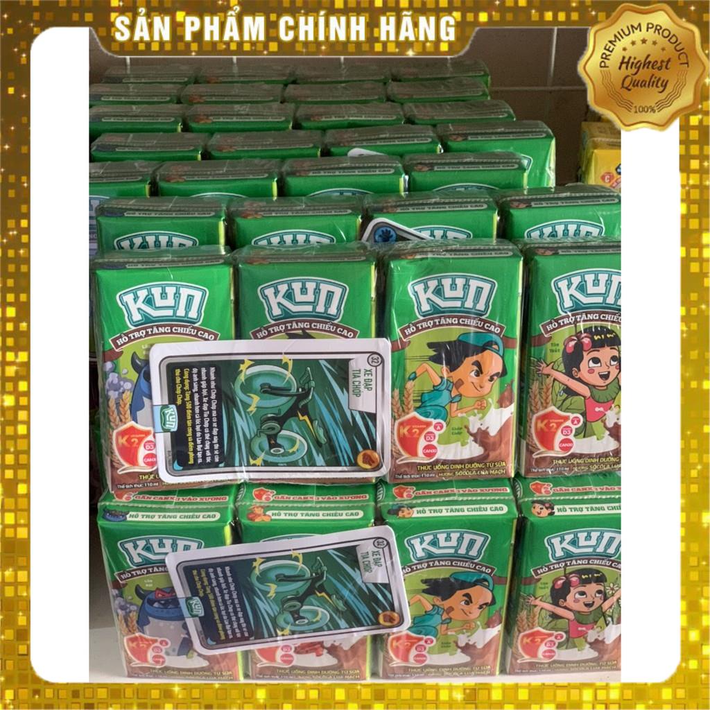 Lốc 4 hộp 110ml sữa Kun socola/kem dâu/nho/cam/trái cây/có đường