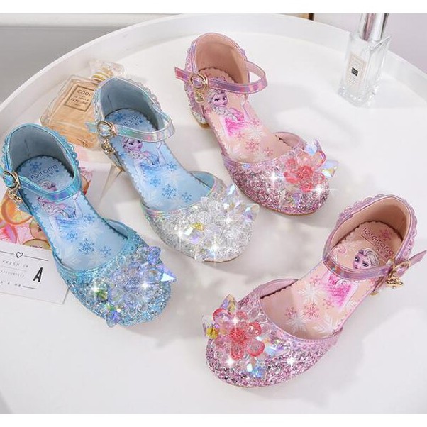 Giày sandal cao gót phong cách công chúa cho bé gái