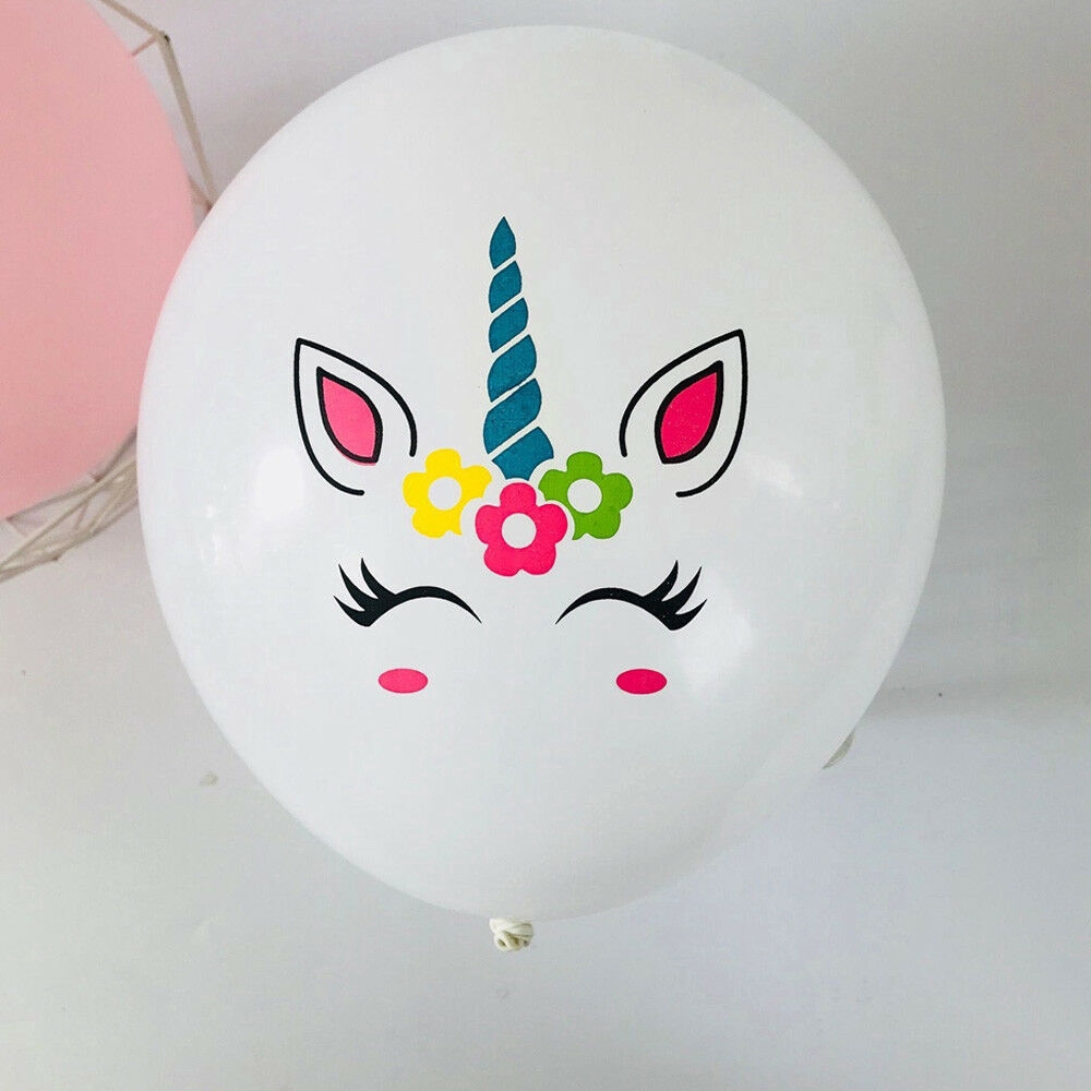 Set 10 bong bóng hình ngựa một sừng dễ thương trang trí tiệc sinh nhật cho bé