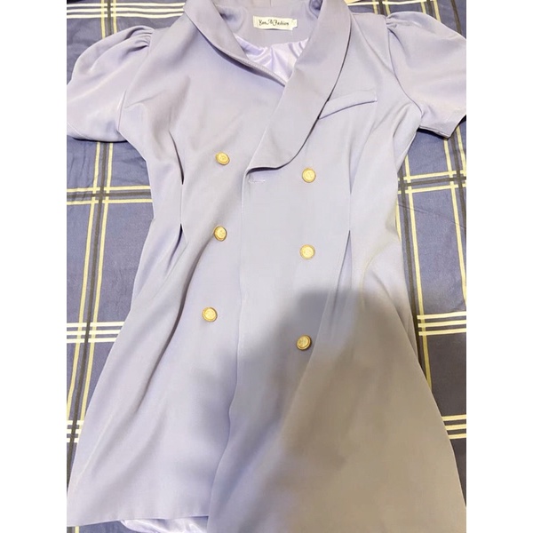 Đầm Vest Tay Phồng Màu Tím Hotren- Hàng Quảng Châu