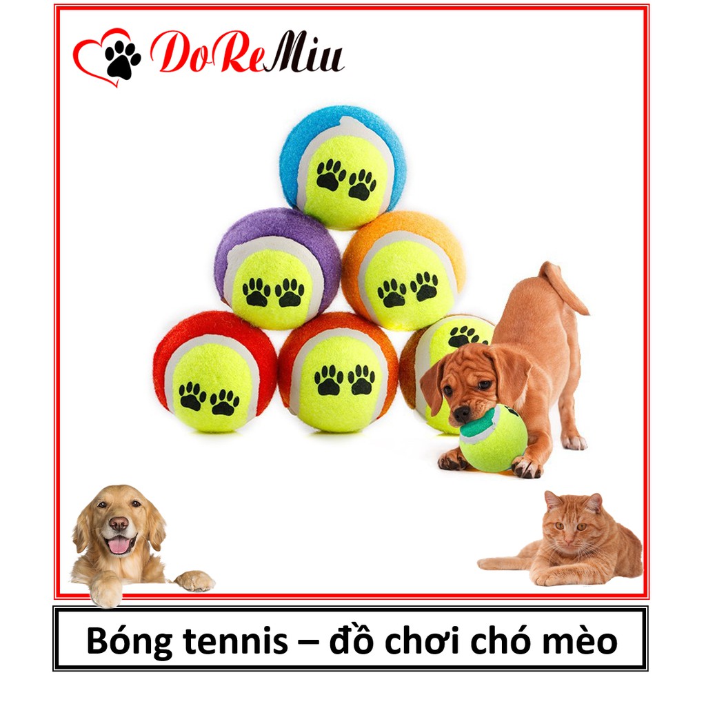 Doremiu - Đồ chơi chó mèo Bóng tennis in hình dấu chân dễ thương cho thú cưng