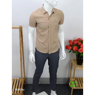 Áo Sơ Mi Nam Ngắn Tay Lụa Thái Cao Cấp 21234