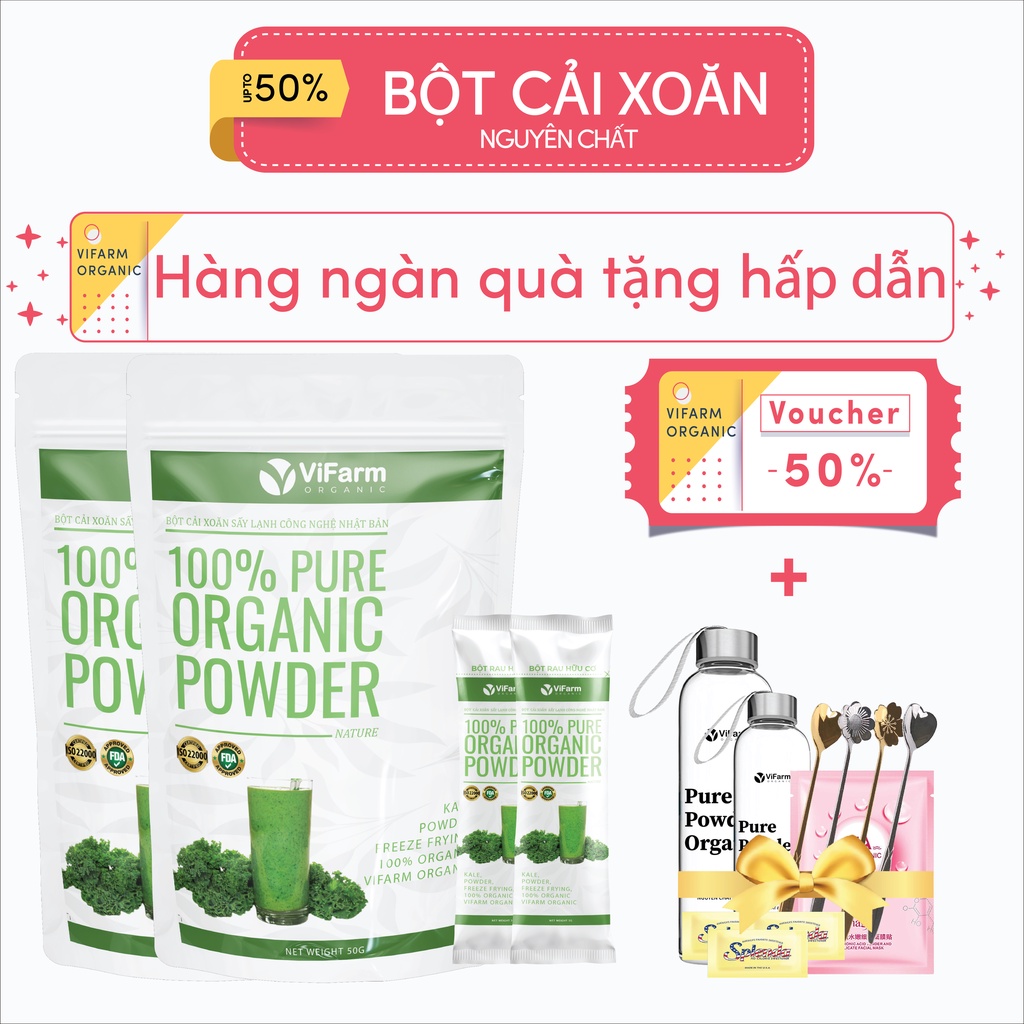 Bột Cải Xoăn Kale Nguyên Chất 100% ViFarm 50Gram