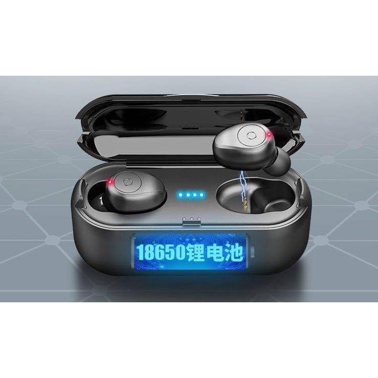 Tai nghe Bluetooth 5.0 F9, tai nghe không dây, chống nước, chống ồn CVC8.0 - Đen