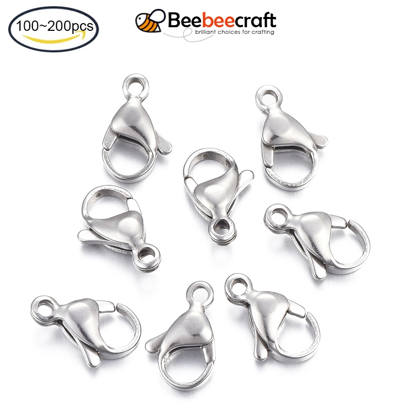 100~200 Pcs Penjepit Lobster Bahan Stainless Steel 304 Untuk Membuat Perhiasan