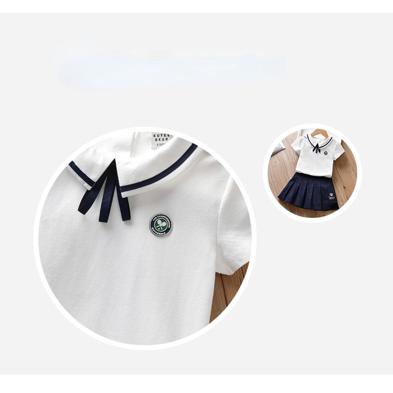 Bộ Áo Ngắn Tay + Chân Váy Xếp Ly Xinh Xắn Theo Phong Cách Mùa Hè Dành Cho Nữ