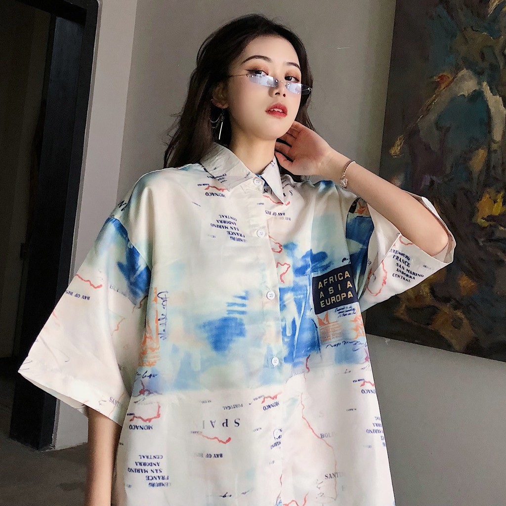 Áo Sơ Mi Polo Nữ Họa Tiết Graffiti Phong Cách Hàn Quốc | BigBuy360 - bigbuy360.vn