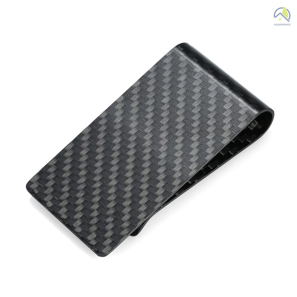 ● Black Carbon Fiber Wallet Money Clip Credit Card Business Card Clip Holder for Men