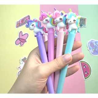 E13 Bút mực viết hình unicorn sắc cầu vòng