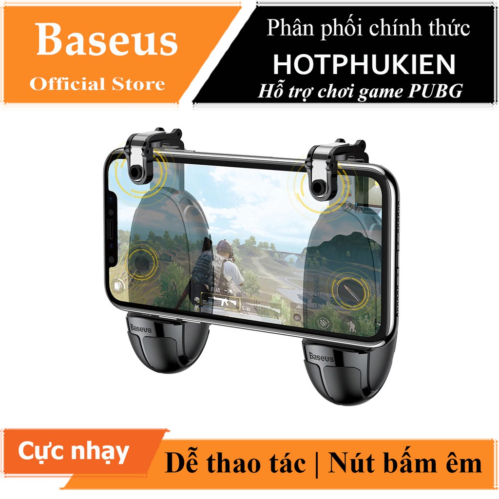 Bộ gamepad nút chơi game PUBG Baseus Holder cực hot cho điện thoại nút bấm êm chống mỏi tay- Hàng chính hãng