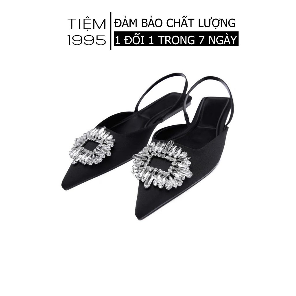 Giày bệt, giày bệt nữ mũi nhọn đính đá - GB002