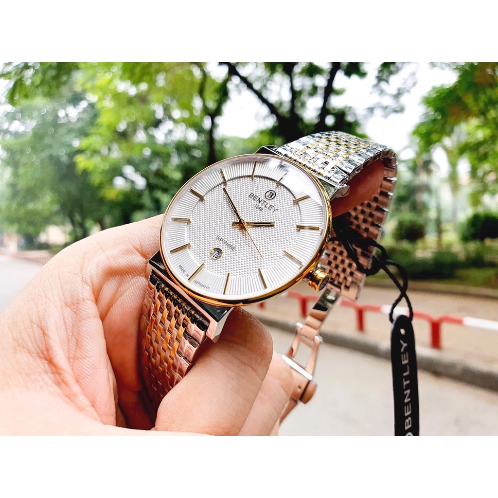 Đồng hồ nam Bentley BL1855 - tone mặt trắng vỏ demi vàng kinh điển