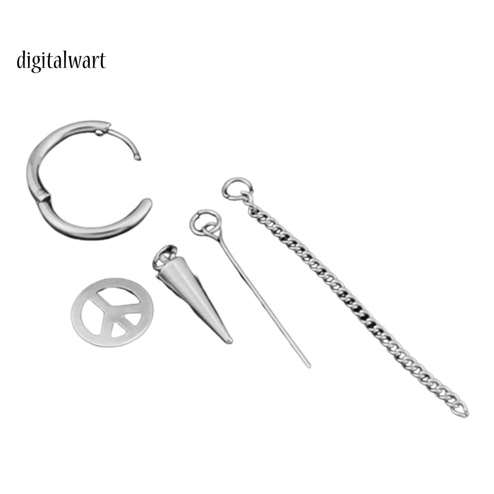 1 Khuyên Tai Dây Xích Dài Không Xỏ Lỗ Thời Trang Nam