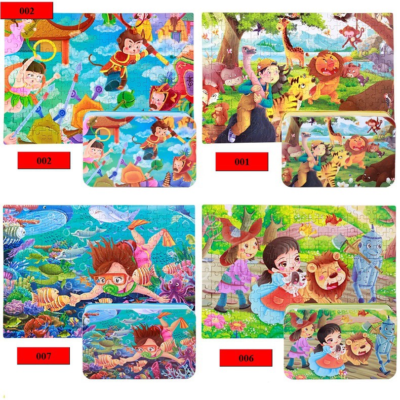 Tranh Xếp Hình Puzzle 200 Mảnh Hộp Thiếc - Động Vật Rừng