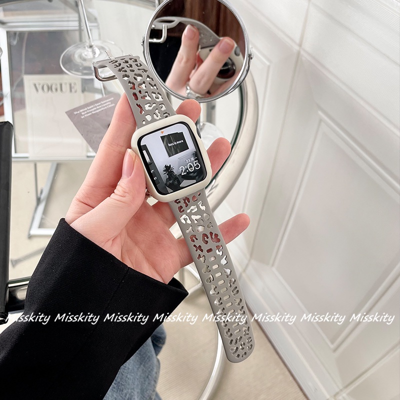 Dây Silicone HọA TiếT Da BáO Cho ĐồNg Hồ IWatch 7 6 5 4 3 2 1 SE 41mm 45mm 44 Mm 40mm