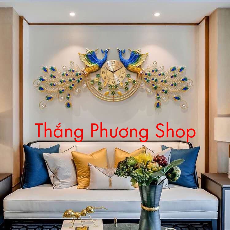 Đồng Hồ Trang Trí Chim Công Uyên Ương TP-078 ( Tặng Máy Đồng Hồ Thay Thế)