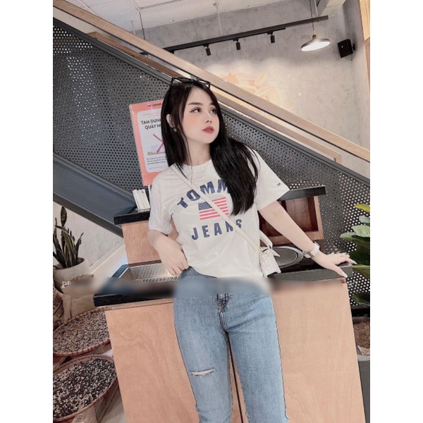 Áo Thun Tom.my Form Unisex Nam Nữ, Cotton Dày Mịn Thoáng Mát, Màu Trắng, SP00004