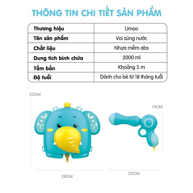 Đồ chơi súng nước kèm balo cho bé