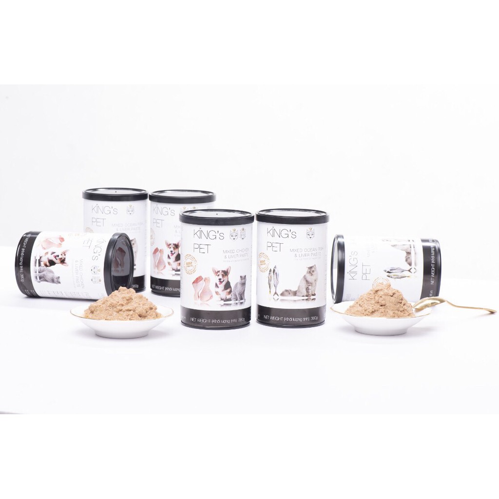[Không chất bảo quản] Combo 12 lon Pate Tươi King's Pet cho chó mèo 380gr
