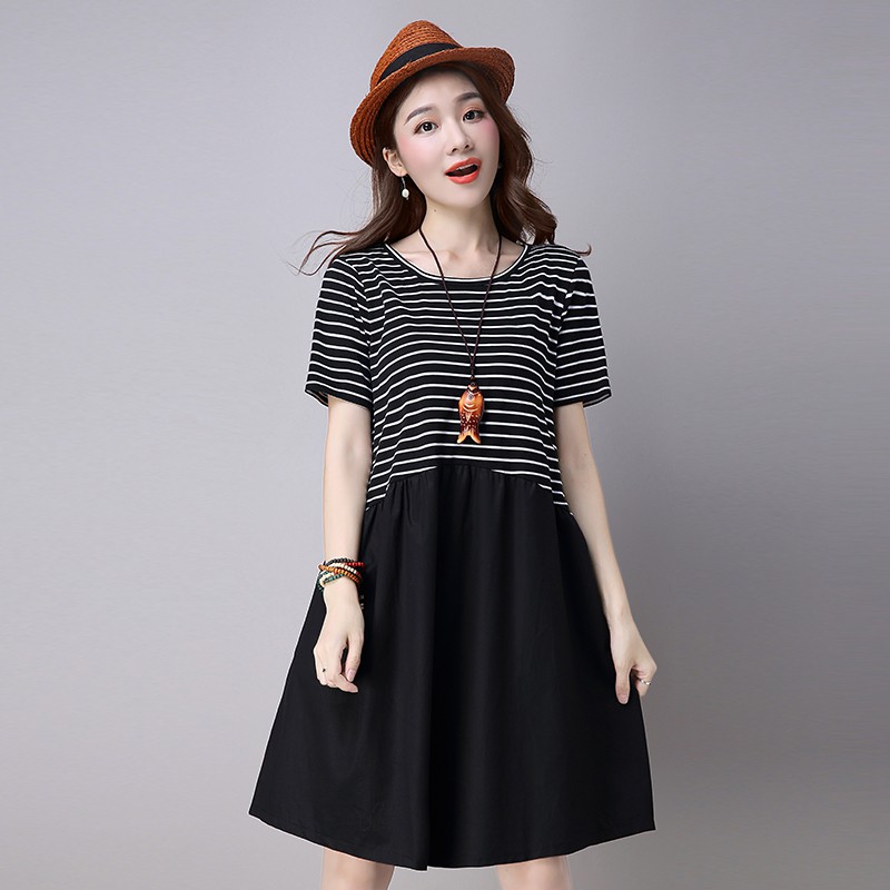 Đầm suông sọc thời trang