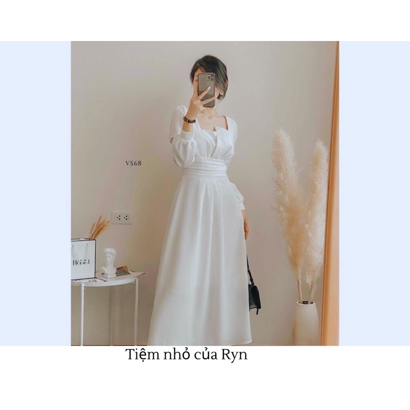 Đầm dự tiệc/ Đầm maxi trắng cúp ngực, đầm dự tiệc xinh cho nàng lên dáng🎀