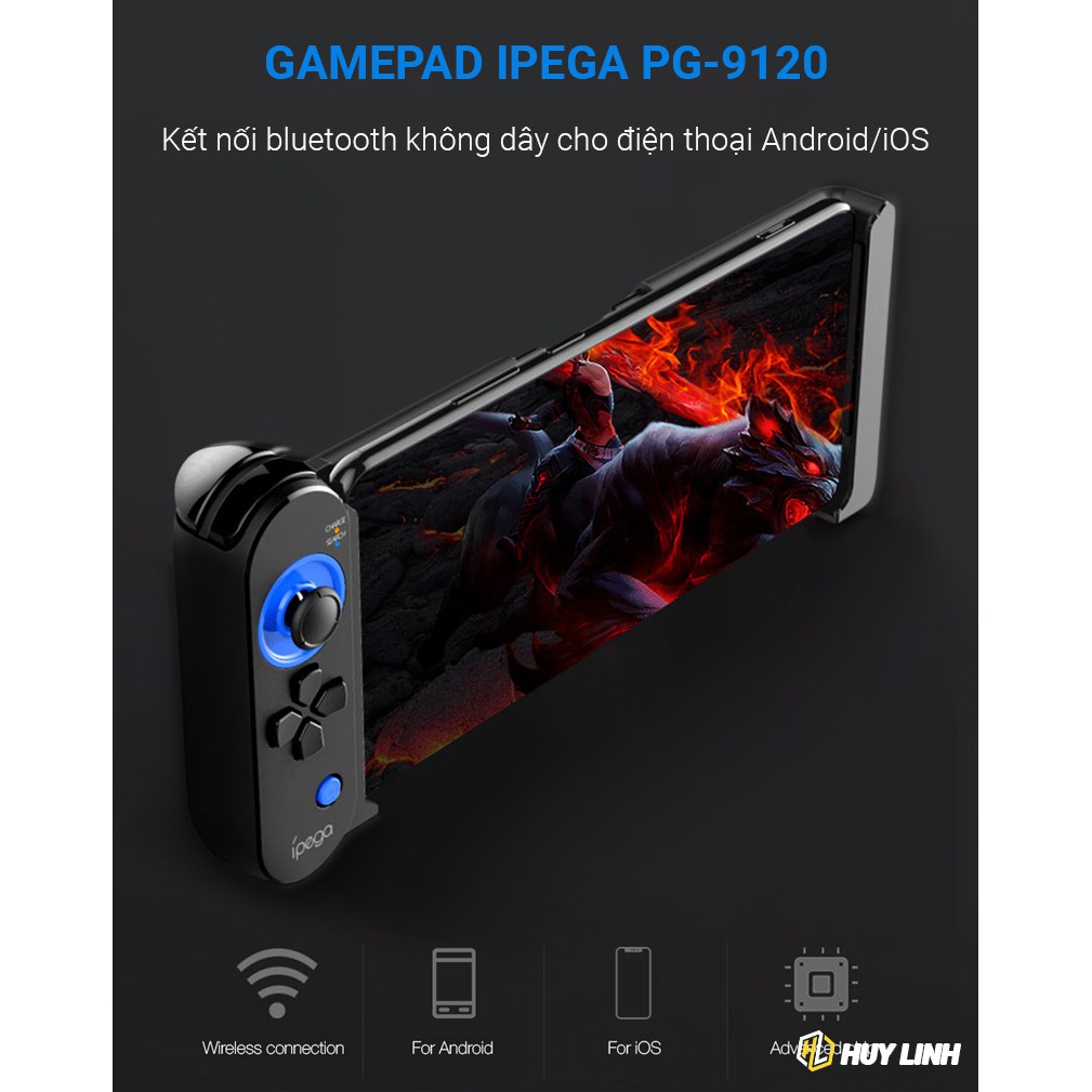Tay cầm chơi game Ipega PG 9120 chuyên iOS Bluetooth không dây (chơi trực tiếp từ Appstore)