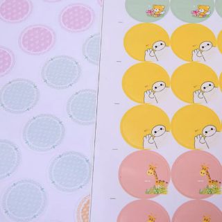 Combo 10 tấm name sticker hình thú