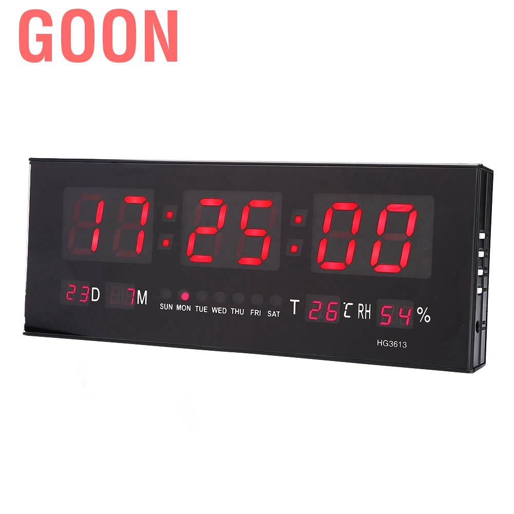 GOON Đồng Hồ Báo Thức Điện Tử Có Đèn Led Hiển Thị Nhiệt Độ 12 / 24h