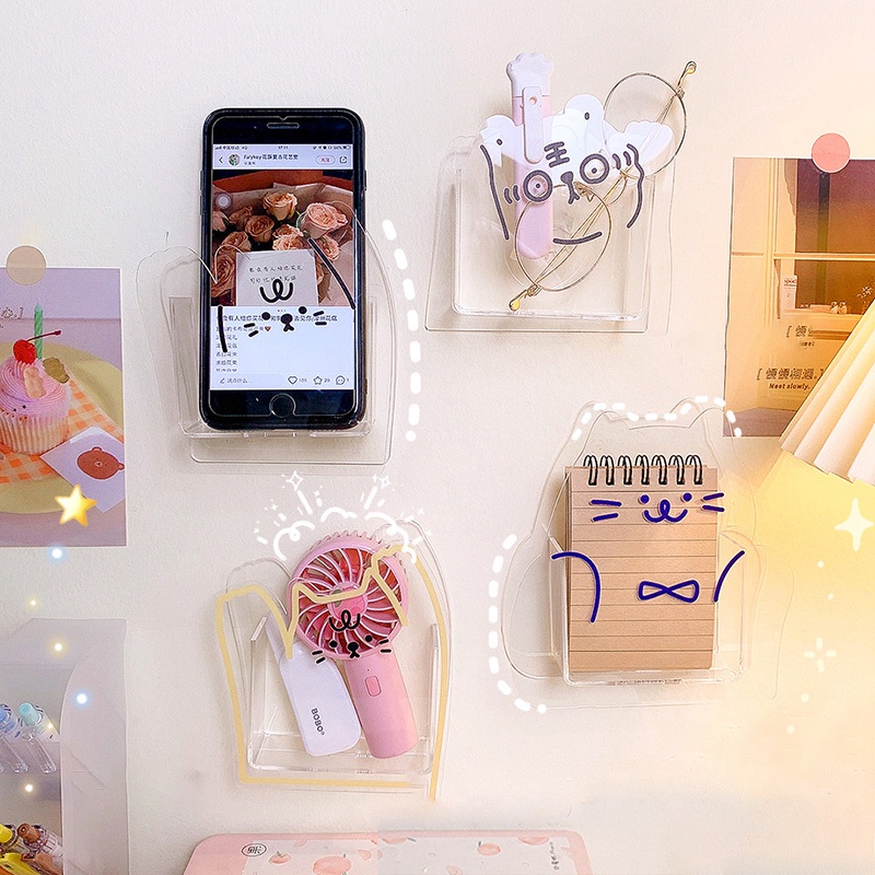 Hộp đựng bút gắn tường bằng acrylic thiết kế dễ thương sáng tạo