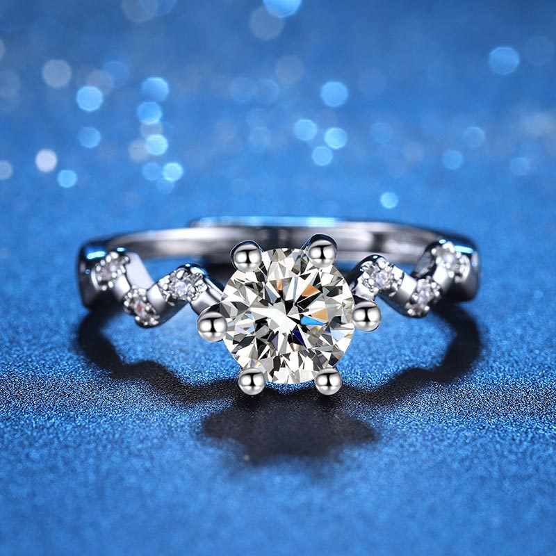 Nhẫn Đeo Tay Thời Trang Hàn Quốc 22 Kiểu Bằng Bạc 925 Cho Nữ Moissanite 1 Carat