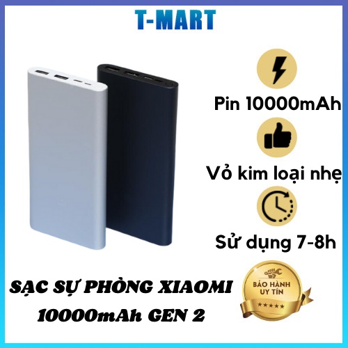 Sạc Dự Phòng Xiaomi Gen 2s 10000mAh có đèn báo - Pin Dự Phòng - Sạc dự phòng sạc siêu nhanh được ưa chuộng