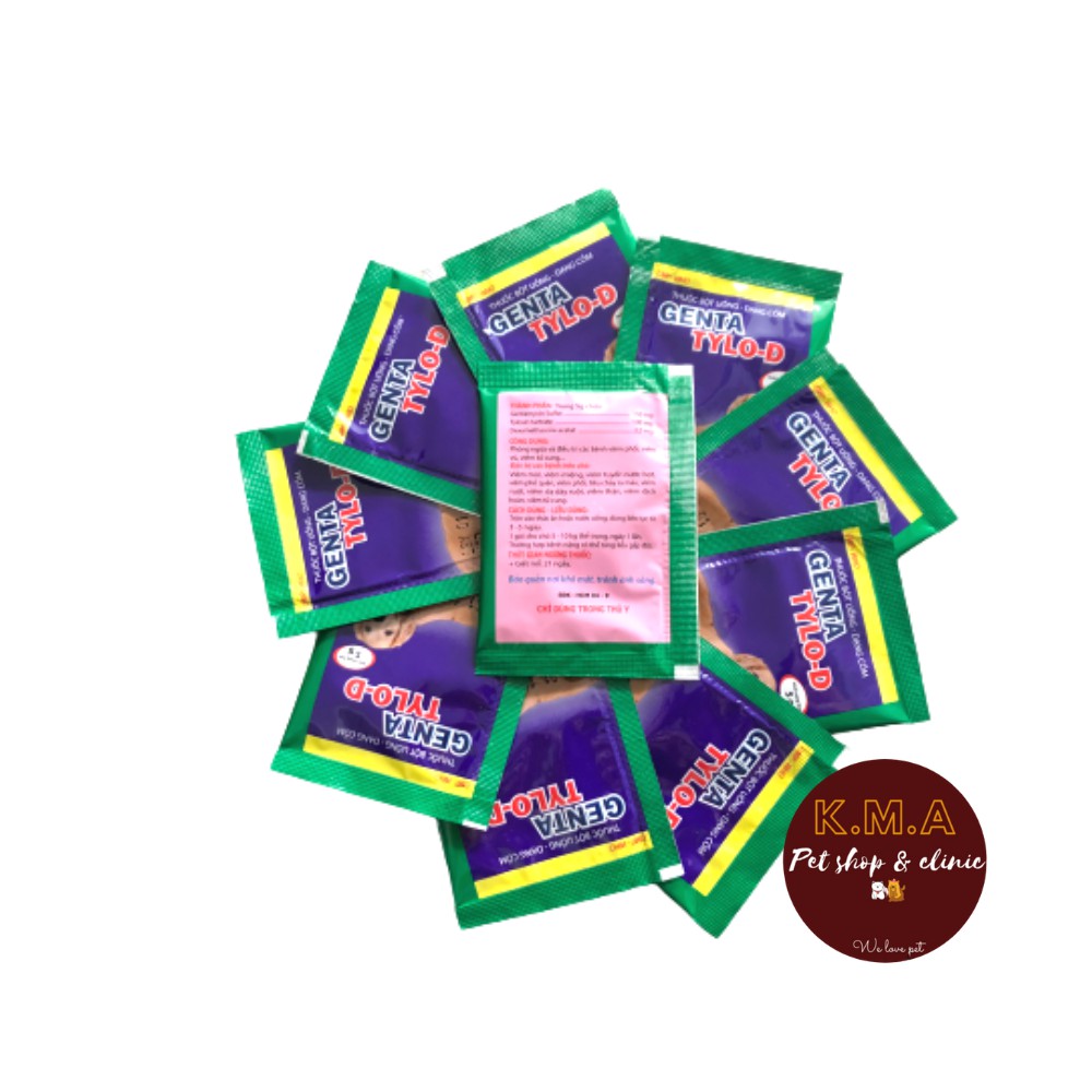 Combo 10 gói GENTA TYLO - D 5g dạng cốm cho chó mèo