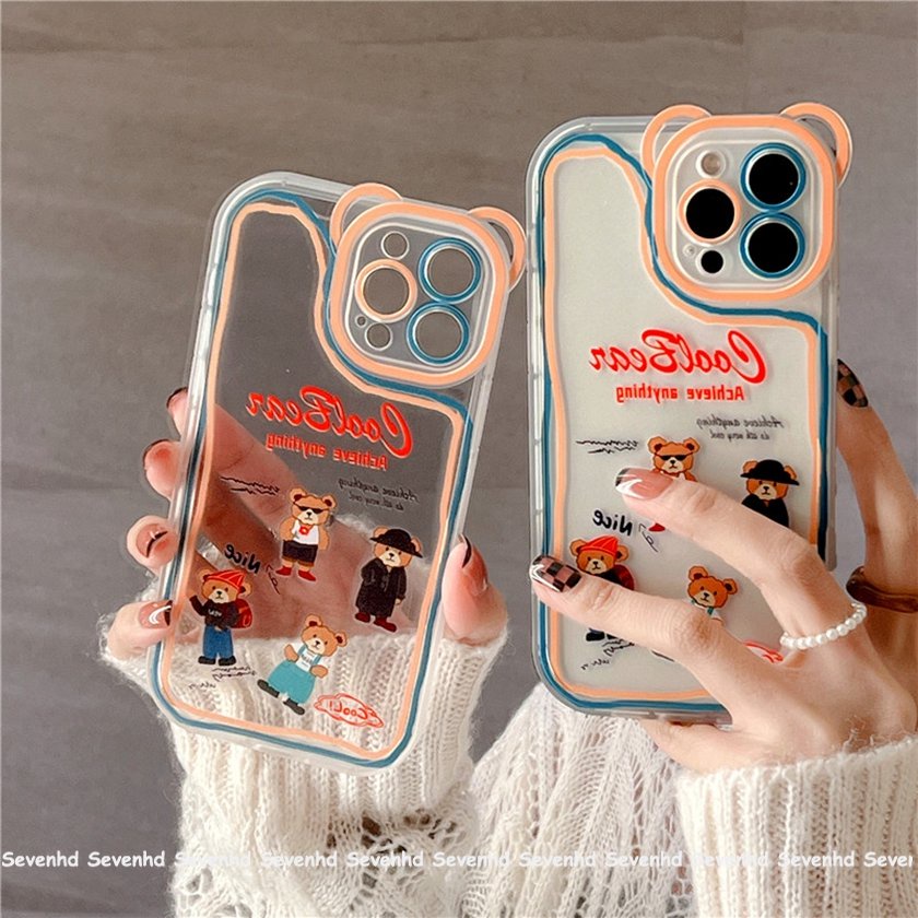 Ốp Điện Thoại Họa Tiết Gấu Hoạt Hình Cho iPhone 13 12 11 Pro Max Xs Max Xr X 7 8 6 6s Plus