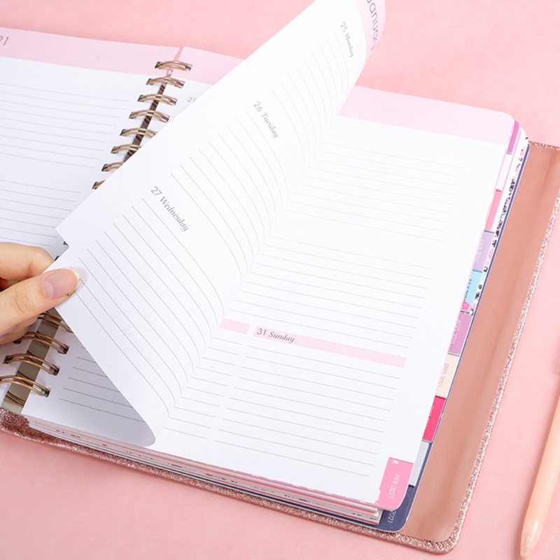 Sổ Tay Lập Kế Hoạch Agenda B5 2021 Bằng Da Dày Dặn