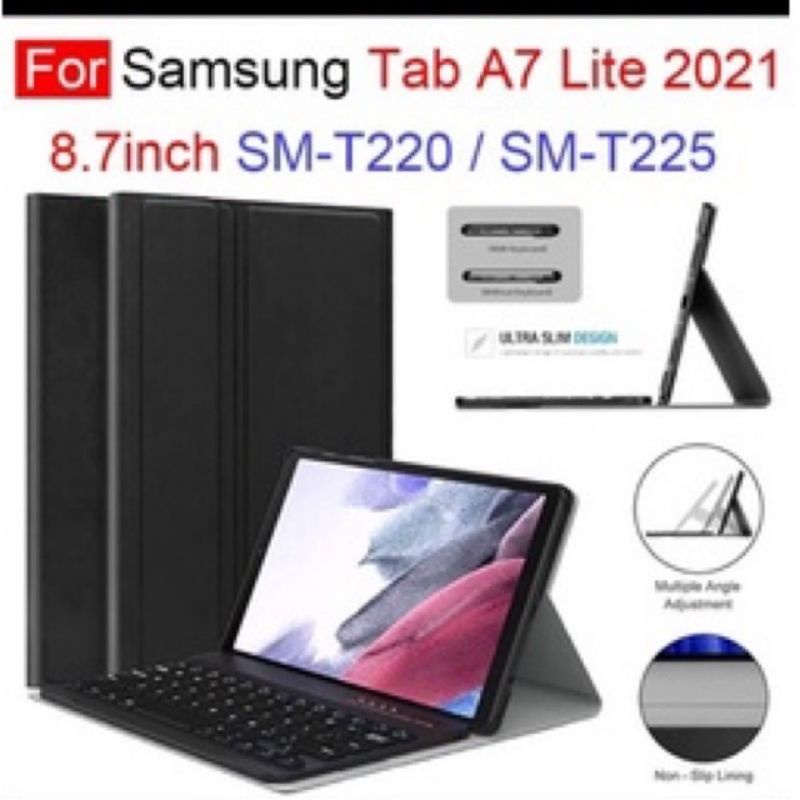 Bao Da Kèm Bàn Phím Không Dây Cho Samsung Tab A7 Lite 2021 T220 T225 8.7inch