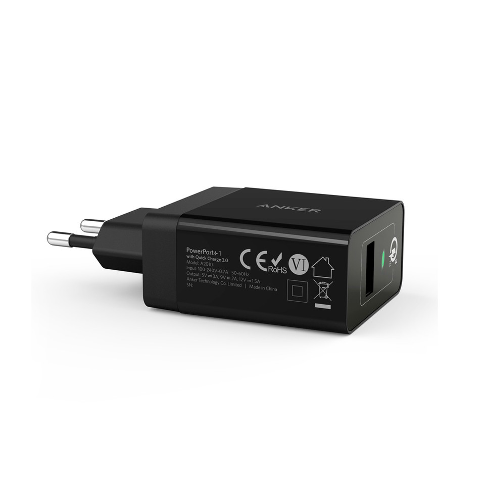 Sạc Anker 1 Cổng 18w, Quick Charge 3.0 (có PowerIQ) - [PowerPort+ 1] - A2013