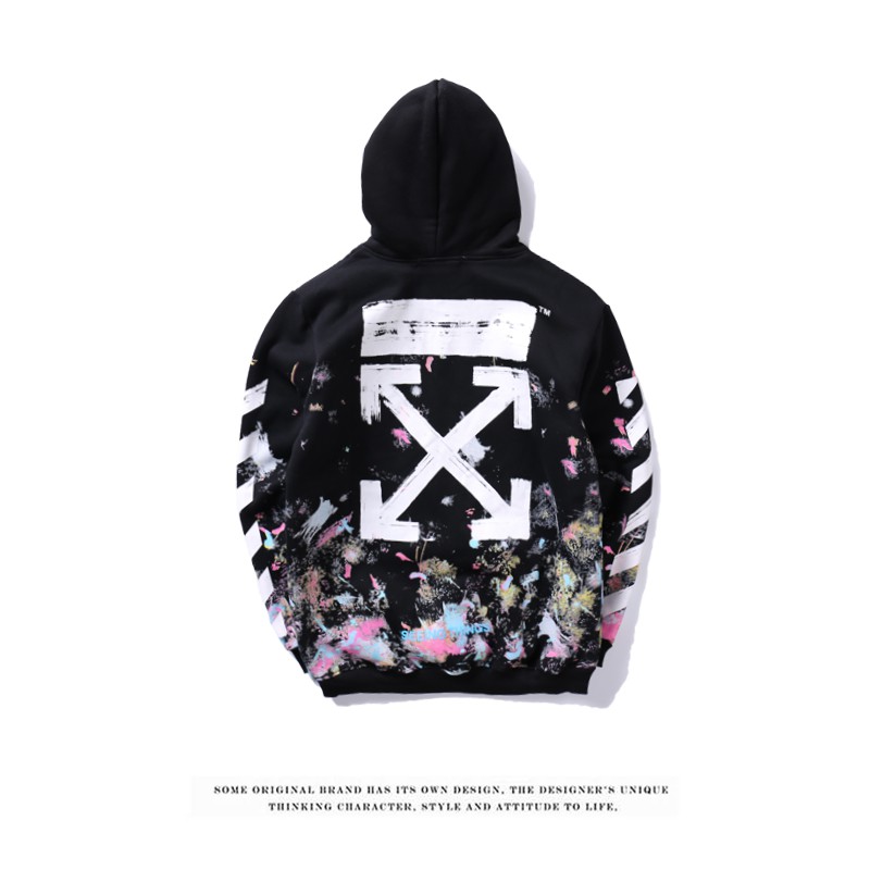 OFF WHITE Áo Hoodies Có Nón Dài Tay Thời Trang