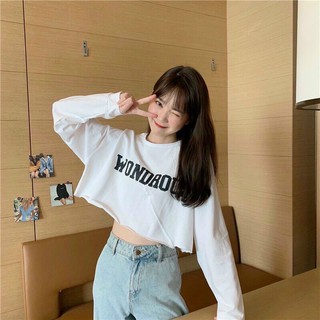 Áo thun nữ tay dài croptop WONDROUS