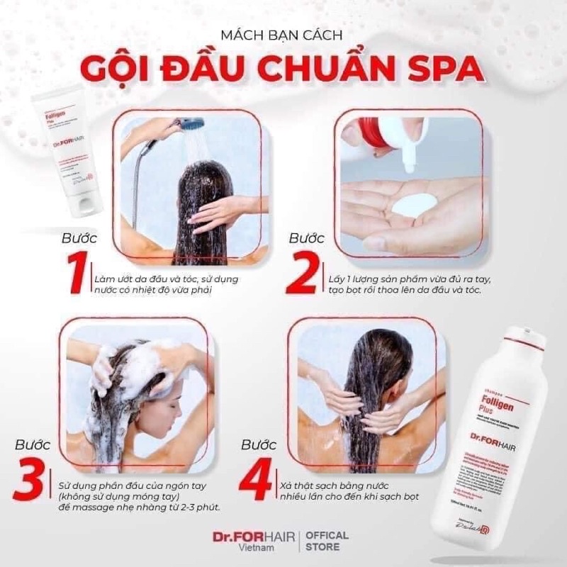 Dầu gội đầu sạch gàu, kích thích mọc tóc, giảm rụng tóc Dr.ForHair Folligen Plus Shampoo 400ML 001