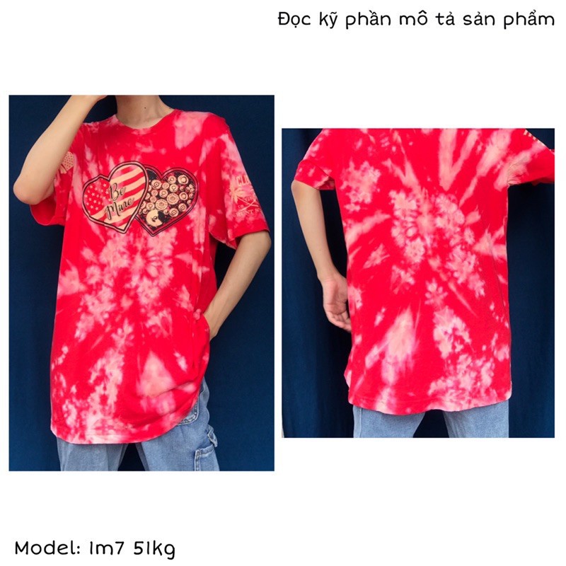 2HAND - ÁO THUN MỸ LOANG MÀU ĐỎ, HỒNG, UNISEX, OVERSIZE TIEDYE TEE SIÊU ĐẸP VÀ NỔI BẬT, NĂNG ĐỘNG LOCALBRAND ⚡️