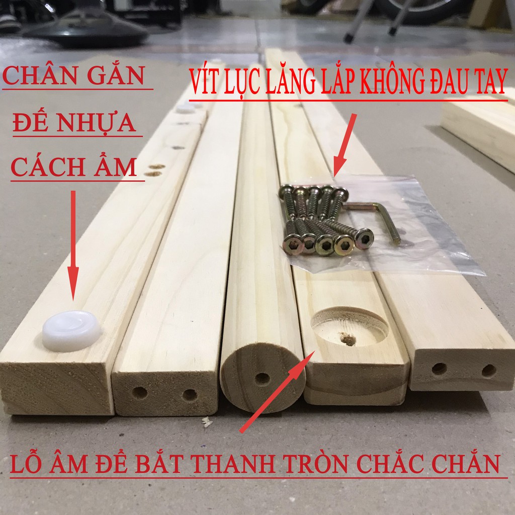 Giá treo quần áo gỗ thanh đơn - kệ treo quần áo gỗ - Decor nhà cửa kiểu hàn, chắc chắn bền đẹp - KT ( C*D*R=126*88*44 )