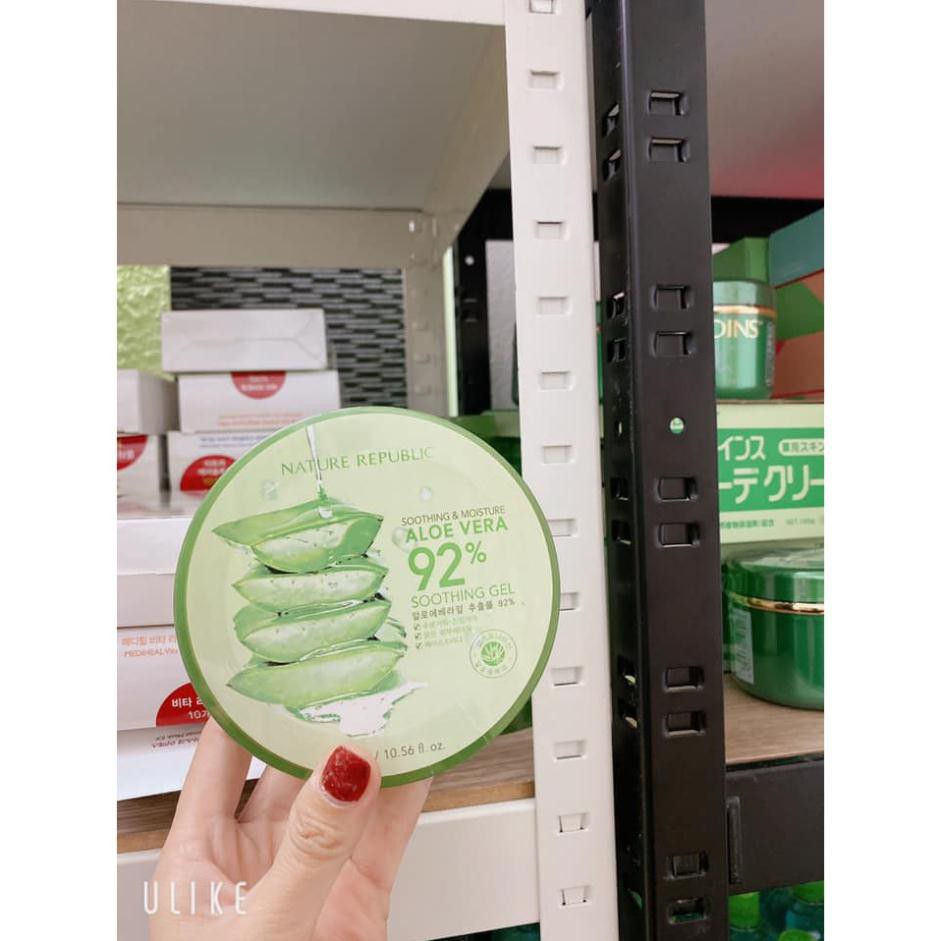 [CHÍNH HÃNG] Gel Lô Hội Nature Republic Aloe Vera 92% Soothing Gel 300ml