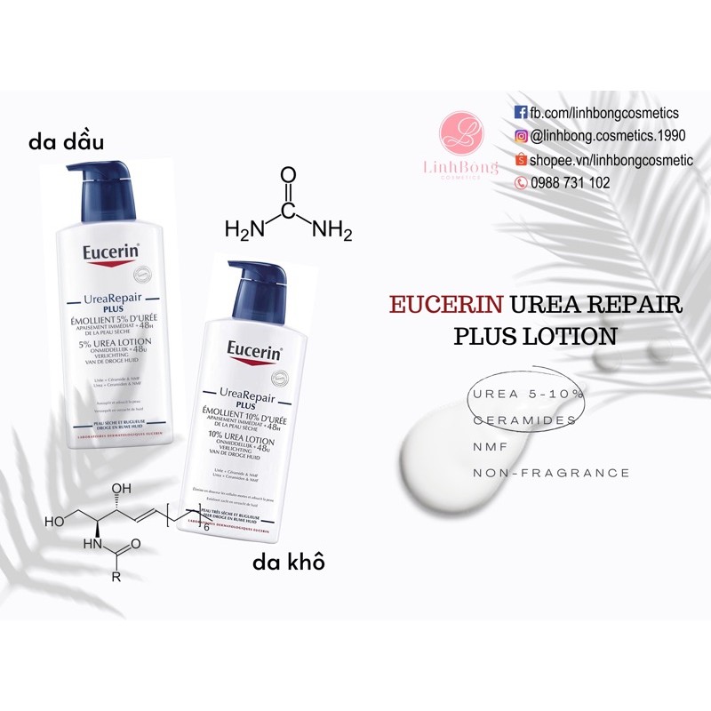 KEM DƯỠNG PHỤC HỒI -TÁI TẠO DA EUCERIN UREA 5% và 10% (kéo xem feedback và video mua hàng)