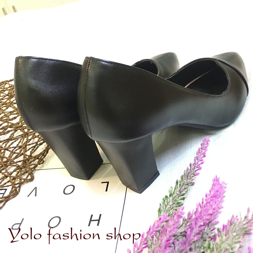 [Mã FASHIONG10 giảm 10k đơn 50k] [HÌnh thật] GC72 Giày cao gót nữ công sở da lì gót nhọn 7c | BigBuy360 - bigbuy360.vn