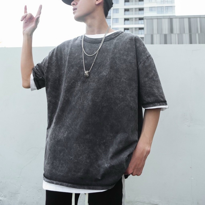 ÁO THUN TAY LỠ WASH TRƠN FORM UNISEX NAM NỮ