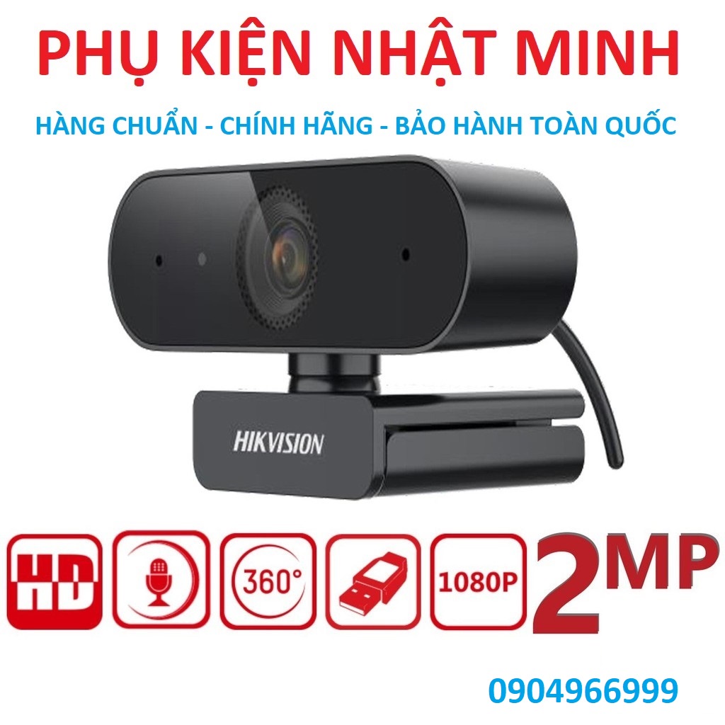 [CHÍNH HÃNG] Webcam Máy Tính PC Hikvision U02 Full HD 1920x1080P Có Mic/ Livestream, Dạy &amp; Học Online