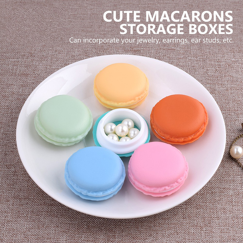 Hộp Đựng Đồ Trang Sức Hình Bánh Macaron Đáng Yêu Tiện Dụng