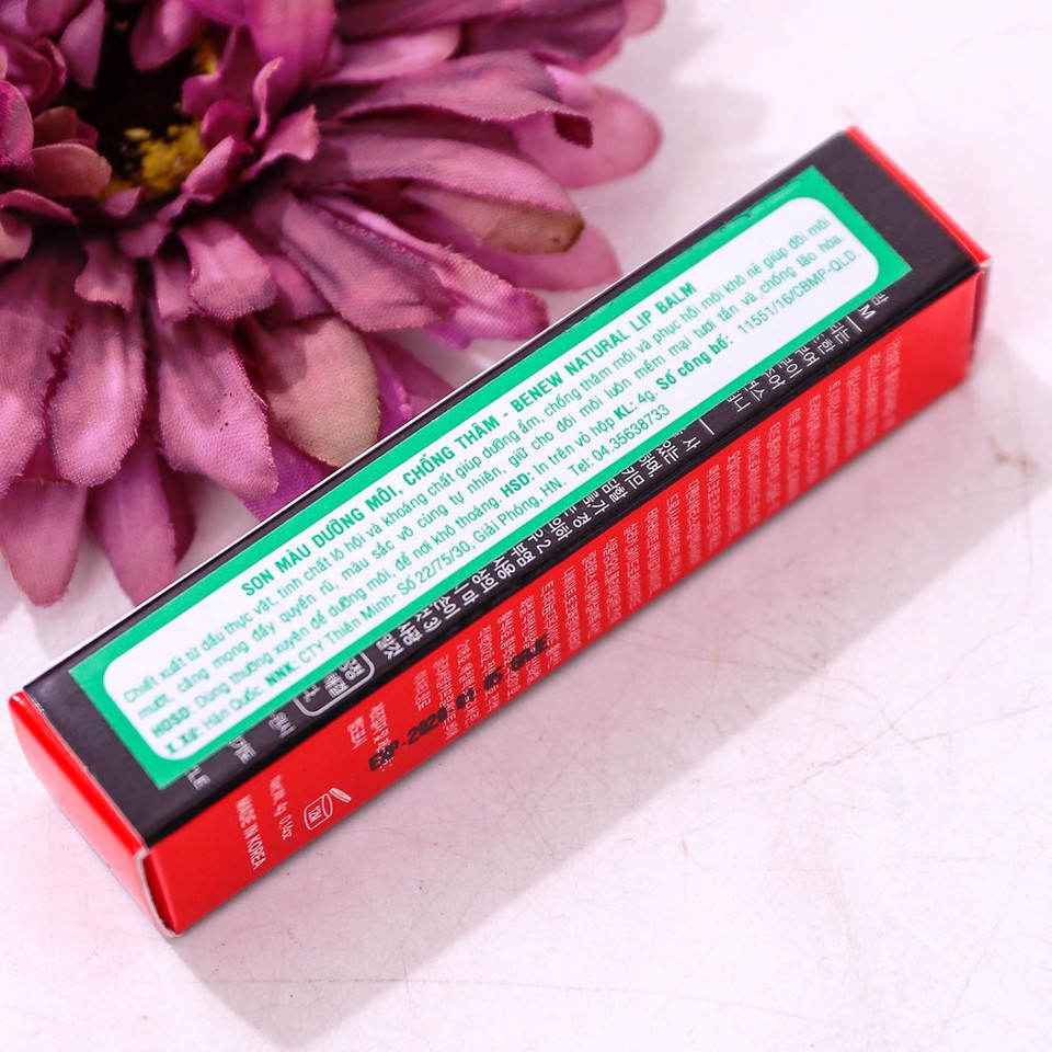 Son dưỡng môi chống thâm có màu Benew Natural Herb Lip Balm LB03