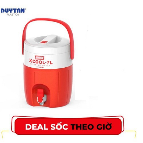 [Mã LIFE1404ALL giảm 10% đơn 50K] Bình đá giữ nhiệt 7L XCOOL Nhựa Duy Tân Chính Hãng. Bình giữ nhiệt nóng lạnh có vòi